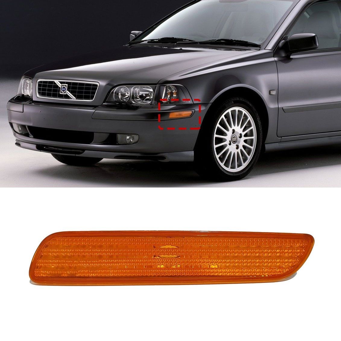 Tampon Sinyali Sarı | Volvo S40 V40 2001-2004 Ön Sol - Arka Sağ