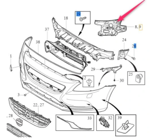 Ön Tampon Braketi Sol | Volvo V40 2013-2020